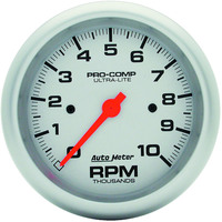 Auto Meter Gauge Ultra-Lite Tachometer 3 3/8 in. 0-10K RPM In-Dash Each AMT-4497