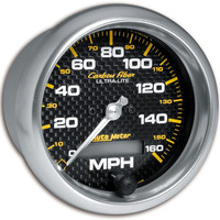 Auto Meter Gauge Carbon Fiber Speedometer 3 3/8 in. 160mph Electric Programmable Analog Each AMT-4789