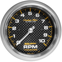 Auto Meter Gauge Carbon Fiber Tachometer 3 3/8 in. 0-10K RPM In-Dash Analog Each AMT-4798