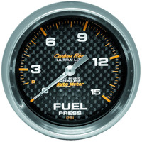 Auto Meter Gauge Carbon Fiber Fuel Pressure 2 5/8 in. 15psi Mechanical INCL. Isolator Analog Each AMT-4813