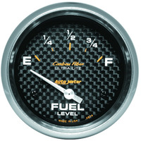 Auto Meter Gauge Carbon Fiber Fuel Level 2 5/8 in. 0-90 Ohms Electrical Analog Each AMT-4814