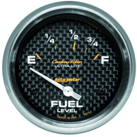 Auto Meter Gauge Carbon Fiber Fuel Level 2 5/8 in. 73-10 Ohms Electrical Each AMT-4815