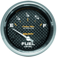 Auto Meter Gauge Carbon Fiber Fuel Level 2 5/8 in. 240-33 Ohms Electrical Analog Each AMT-4816