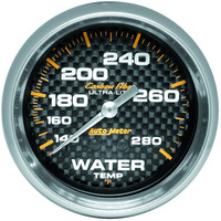 Auto Meter Gauge Carbon Fiber Water Temperature 2 5/8 in. 140-280 Degrees F Mechanical Each AMT-4831