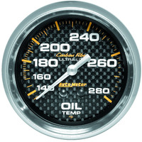 Auto Meter Gauge Carbon Fiber Oil Temperature 2 5/8 in. 140-280 Degrees F Mechanical Each AMT-4841