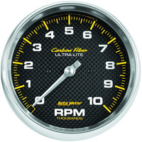 Auto Meter Gauge Carbon Fiber Tachometer 5 in. 0-10K RPM In-Dash Analog Each AMT-4898