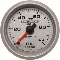Auto Meter Gauge Ultra-Lite II Oil Pressure 2 1/16 in. 100psi Mechanical Analog Each AMT-4921