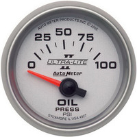 Auto Meter Gauge Ultra-Lite II Oil Pressure 2 1/16 in. 100psi Electrical Analog Each AMT-4927