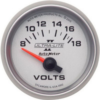 Auto Meter Gauge Ultra-Lite II Voltmeter 2 1/16 in. 18V Electrical Analog Each AMT-4992