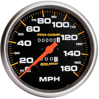 Auto Meter Gauge Pro-Comp Speedometer 5 in. 160mph Mechanical Analog Each AMT-5154