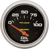 Auto Meter Gauge Pro-Comp Oil Pressure 2 5/8 in. 100psi Electrical Analog Each AMT-5427
