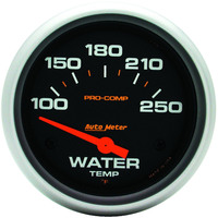 Auto Meter Gauge Pro-Comp Water Temperature 2 5/8 in. 100-250 Degrees F Electrical Analog Each AMT-5437