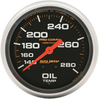 Auto Meter Gauge Pro-Comp Oil Temperature 2 5/8 in. 140-280 Degrees F Liquid Filled Mechanical Analog Each AMT-5441
