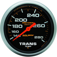 Auto Meter Gauge Pro-Comp Transmission Temperature 2 5/8 in. 140-280 Degrees F Liquid Filled Mechanical 8ft. Analog Each AMT-5451