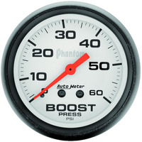 Auto Meter Gauge Phantom Boost 2 1/16 in. 60psi Mechanical Analog Each AMT-5705