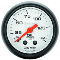 Auto Meter Gauge Phantom Oil Pressure 2 1/16 in. 150psi Mechanical Analog Each AMT-5723