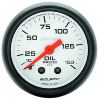 Auto Meter Gauge Phantom Oil Pressure 2 1/16 in. 150psi Mechanical Analog Each AMT-5723