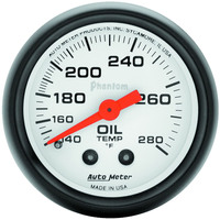Auto Meter Gauge Phantom Oil Temperature 2 1/16 in. 140-280 Degrees F Mechanical Analog Analog Each AMT-5741