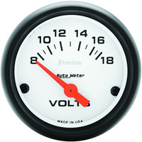 Auto Meter Gauge Phantom Voltmeter 2 1/16 in. 18V Electrical Each AMT-5791