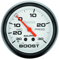 Auto Meter Gauge Phantom Vacuum/Boost 2 5/8 in. 30 in. Hg/30psi Mechanical Analog Each AMT-5803