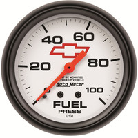 Auto Meter Gauge Bowtie White Fuel Pressure 2 5/8 in. 100psi Mechanical GM Each AMT-5812-00406