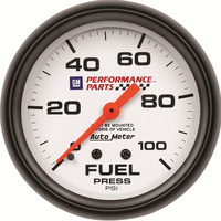 Auto Meter Gauge Phantom Fuel Pressure 2 5/8 in. 100psi Mechanical GM Performance White Each AMT-5812-00407