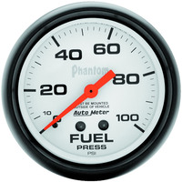 Auto Meter Gauge Phantom Fuel Pressure 2 5/8 in. 100psi Mechanical Analog Each AMT-5812
