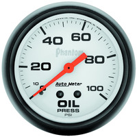 Auto Meter Gauge Phantom Oil Pressure 2 5/8 in. 100psi Mechanical Analog Each AMT-5821