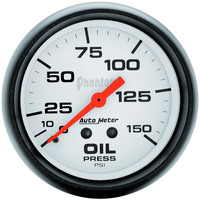 Auto Meter Gauge Phantom Oil Pressure 2 5/8 in. 150psi Mechanical Analog Each AMT-5823