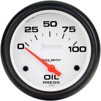 Auto Meter Gauge Phantom Oil Pressure 2 5/8 in. 100psi Electrical Analog Each AMT-5827