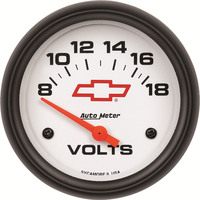 Auto Meter Gauge Bowtie White Voltmeter 2 5/8 in. 18V Electrical GM Each AMT-5891-00406