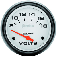 Auto Meter Gauge Phantom Voltmeter 2 5/8 in. 18V Electrical Analog Each AMT-5891
