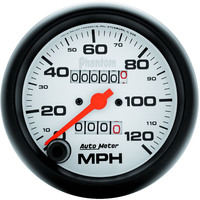 Auto Meter Gauge Phantom Speedometer 3 3/8 in. 120mph Mechanical Analog Each AMT-5892