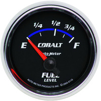 Auto Meter Gauge Cobalt Fuel Level 2 1/16 in. 73-10 Ohms Electrical Each AMT-6115