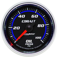 Auto Meter Gauge Cobalt Oil Pressure 2 1/16 in. 100psi Mechanical Analog Each AMT-6121
