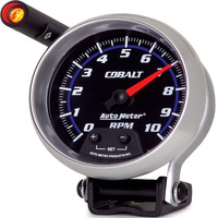 Auto Meter Gauge Cobalt Tachometer 3 3/4 in. 0-10K RPM Pedestal w/ EXT. Quick-Lite Analog Each AMT-6290