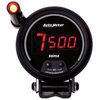 Auto Meter Gauge Sport-Comp Tachometer 3 3/4 in. 0-10K RPM Pedestal w/ Quick-Lite Digital Black w/ Red LED Each AMT-6399