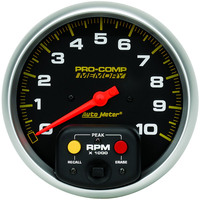 Auto Meter Gauge Pro-Comp Tachometer 5 in. 0-10K RPM In-Dash W/Peak Memory Analog Each AMT-6801