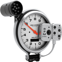Auto Meter Gauge Ultra-Lite Tachometer 5 in. 0-9k RPM PRO-STOCK Pedestal w/ SUPER Lite & Peak Memory Analog Each AMT-6832