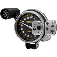 Auto Meter Gauge Tachometer 5 in. 0-11k RPM PRO-STOCK Pedestal w/ SUPER Lite & PK Memory CARBON FIBR Analog Each AMT-6836