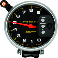 Auto Meter Gauge Pro-Comp Tachometer 5 in. 0-9k RPM Pedestal w/ Quick Lite & Peak Memory Analog Each AMT-6851
