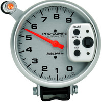 Auto Meter Gauge Ultra-Lite Tachometer 5 in. 0-9k RPM Pedestal w/ Quick Lite & Peak Memory Analog Each AMT-6856