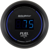 Auto Meter Gauge Fuel Level 2 1/16 in. 0-280 Ohms Programmable Digital Black Dial w/ Blue LED Digital Each AMT-6910