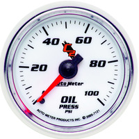 Auto Meter Gauge C2 Oil Pressure 2 1/16 in. 100psi Mechanical Analog Each AMT-7121
