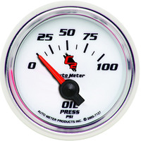 Auto Meter Gauge C2 Oil Pressure 2 1/16 in. 100psi Electrical Analog Each AMT-7127