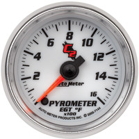 Auto Meter Gauge C2 Pyrometer (EGT) 2 1/16 in. 1600 Degrees F Digital Stepper Motor Each AMT-7144