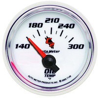 Auto Meter Gauge C2 Oil Temperature 2 1/16 in. 140-300 Degrees F Electrical Analog Each AMT-7148