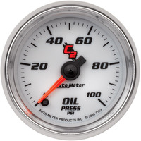Auto Meter Gauge C2 Oil Pressure 2 1/16 in. 100psi Digital Stepper Motor Analog Each AMT-7153