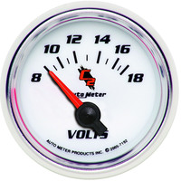 Auto Meter Gauge C2 Voltmeter 2 1/16 in. 18V Electrical Analog Each AMT-7192