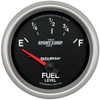 Auto Meter Gauge Sport-Comp II Fuel Level 2 5/8 in. 0-90 Ohms Electrical Analog Each AMT-7614